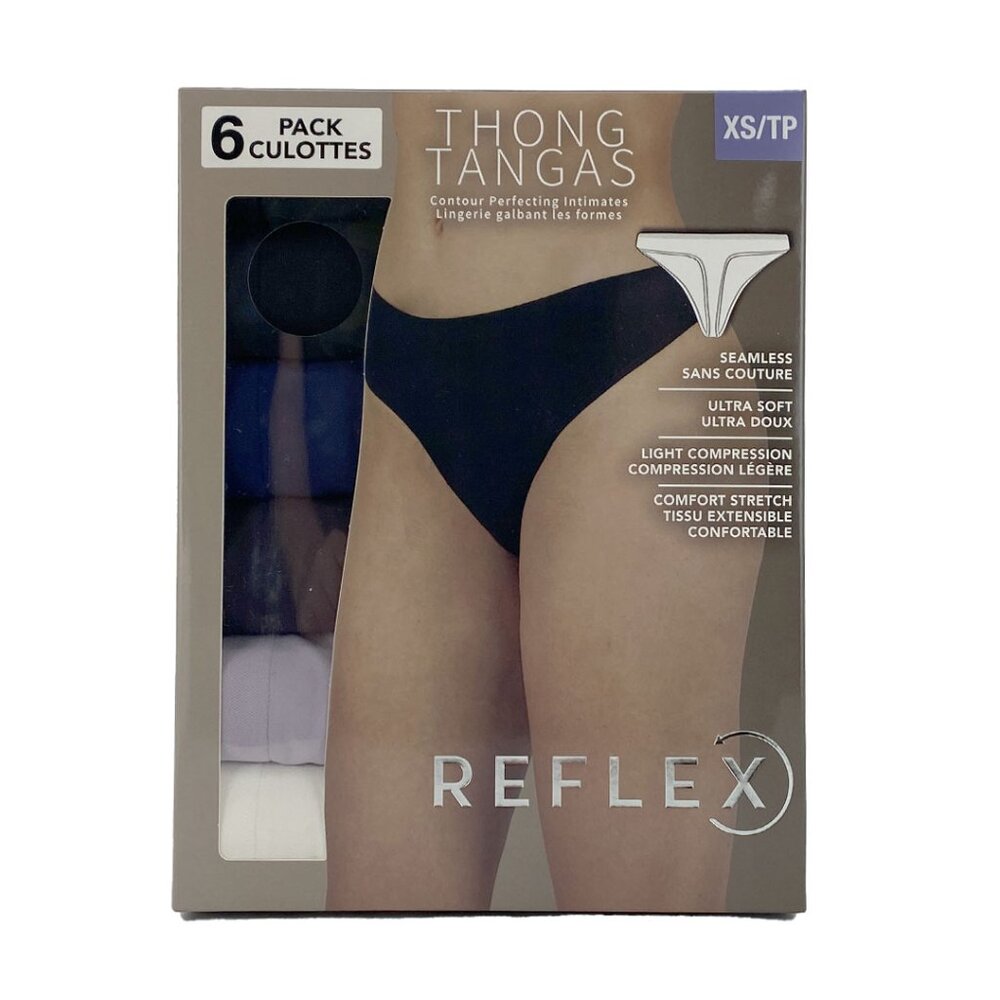 Reflex Women's Thong Underwear | Various Colours | 6 Pack | Size XSmall *NEW
